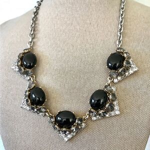 Stella & Dot ~ Rory Necklace Black & Silver ~ Art Deco Style